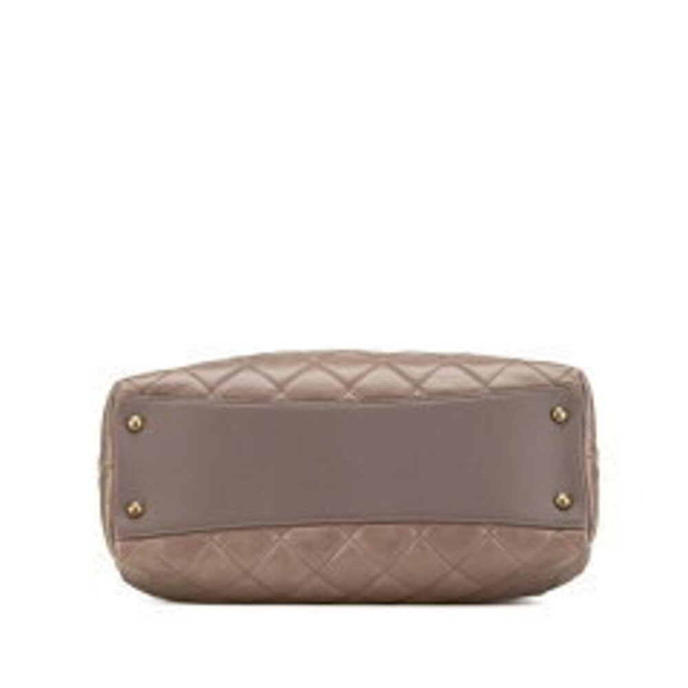 Chanel Gray Shoulder Matelasse Tan Leather Handbag Beige Coco Crossbody Greige - Picture 3 of 6